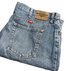 Wrangler Mens Premium Quality Regular‎ Fit Blue Denim Jeans 44x32